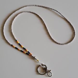 ZAD White Beaded Lanyard